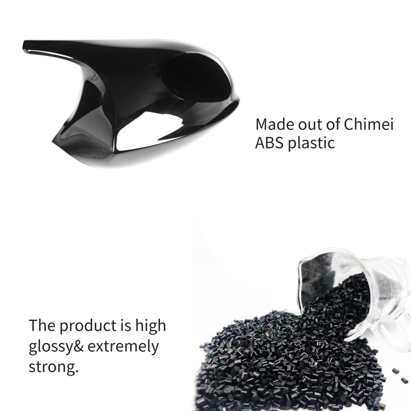 Qitian E92 Mirror Cover, ABS Gloss Black Mirror Cover for BMW 3 Series E90 E92 E93, 2006-2009 - Image 4